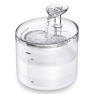 Питний фонтан для котів та собак NPET WF100 1.6L, автоматична поїлка для тварин з підсвіткою та фільтром, прозорий WF1022 фото