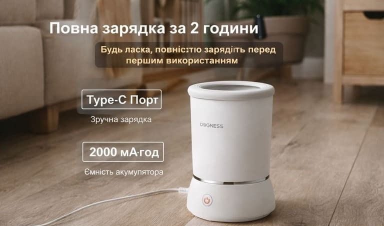 Лапомийка для собак малих і середніх порід та котів DOGNESS W01 &mdash; автоматична мийка лап з акумулятором DS-L01 фото