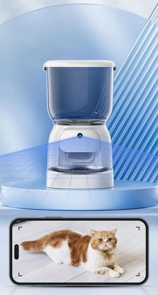Автоматическая смарт кормушка для кошек и собак PetLife F07V 4L с камерой, WiFi, датчиком движения DU-F07V фото