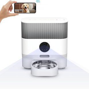 Автоматична годівниця для кішок і собак PetLife DU5L-VH 5L APP WIFI з камерою на 1 миску, смарт годівниця для тварин DU5L-VH/1 фото