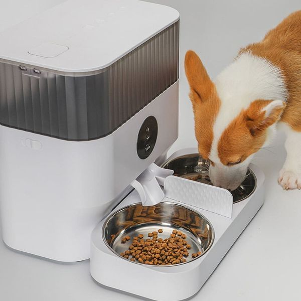 Автоматична смарт годівниця для cобак і котів PetLife 7L з WIFI на 2 миски, автогодівниця для тварин з WIFI і дозатором DU7L-VHW фото