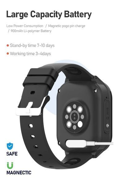 Смарт годинник дитячий з GPS Wonlex KT19 ProMAX Blue,годинник для дітей з термометром, сім картою, прослушкою, відеодзвінком KT19ProMAX фото