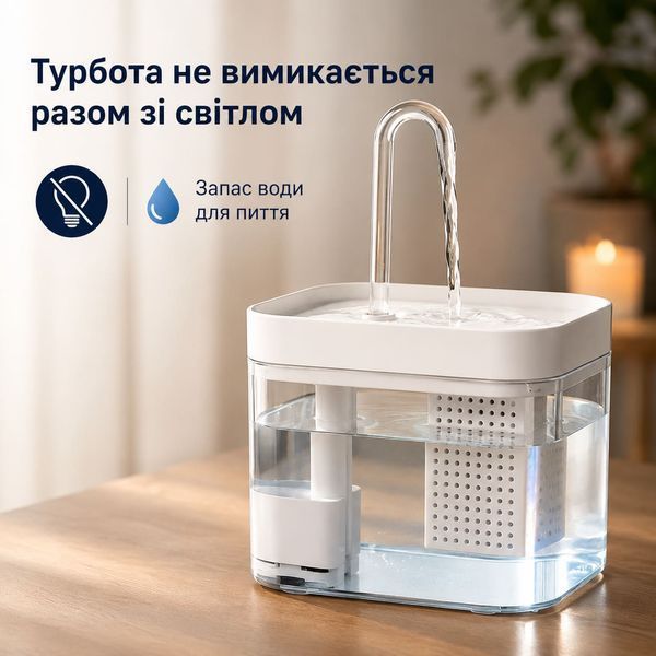 Поилка-фонтан для кошек и собак Hipidog, тихий автоматический фонтанчик для кота и собак с фильтром HD-CW фото