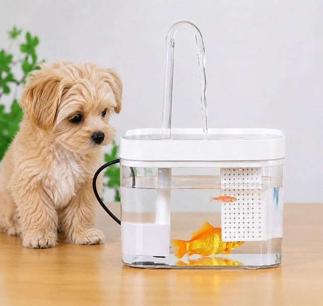 Поилка-фонтан для кошек и собак Hipidog, тихий автоматический фонтанчик для кота и собак с фильтром HD-CW фото