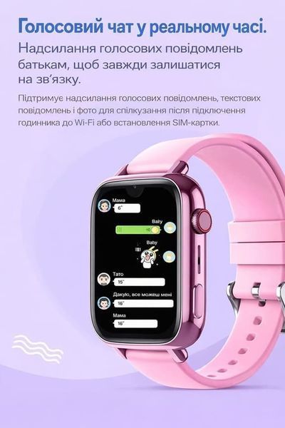 Детские умные смарт часы с видеозвонком GPS Wonlex KT34, водонепроницыемые часы для детей с виброзвонком, прослушиванием и GPS, розовые (KT34Р) KT34Р фото