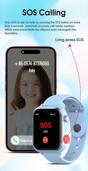 Дитячий смарт годинник з cім картою і GPS Wonlex KT37 прослуховуванням і дзвінками blue KT37BL фото