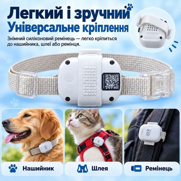 Мини GPS-трекер 4G для кошек и собак малых пород, 28 г, IPX7, звуковой поиск и подсветка TL930W фото
